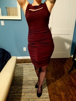 hotpeggingcouple:  We tried to see if she would have been able to wear this under a dress before going out last night. At least it was fun trying.  