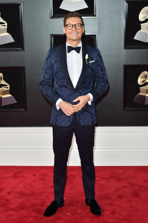 frozenmorningdeew: Ryan Seacrest attends the 60th annual Grammy Awards in New York, 28 Jan 2018