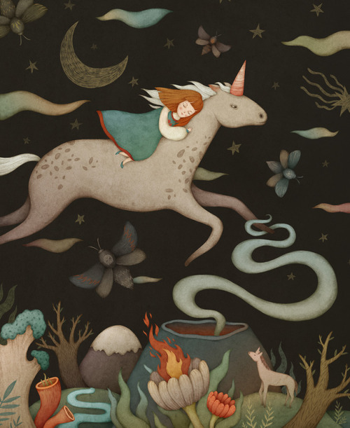 “Over the night sky”.An illustration for a fairy children’s book I’m currently working on. 