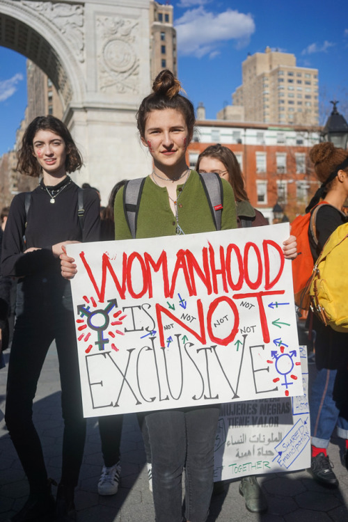 tagdavid: activistnyc: On March 8, 2017 for International Women’s Day, activists went on strike for “a day without a woman” and gathered at Washington Square Park to rally for women’s rights and gender equality. Pussy Power? That’s just offensive