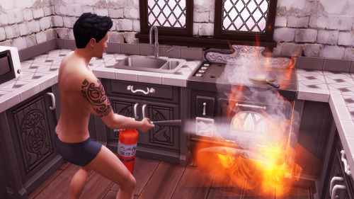 Don precedes to burn the kitchen down trying to cook…