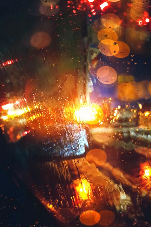 ♡ night drive and rain
