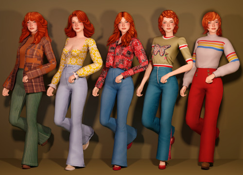 @simchronized​‘s Lookbook Challenge: Decades (pt. 5)Hair was fun back then, and so were pants.