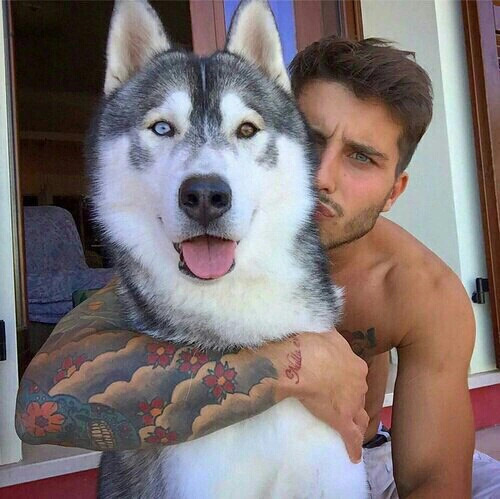 genesis950:    Hot guys &amp; cute dogs     Hot guys and dogs