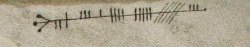 buckwoodsmith:  irisharchaeology:  From a 9th century Irish manuscript, the phrase ‘massive hangover’ (Latheirt) written in the ancient Irish text Ogham. The monk must have been having a very rough day….. Source   My God, what a tattoo that would