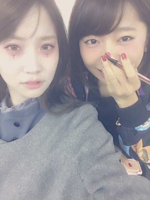 namiyorirobinha:  永尾まりや　ブログ「MARIYAGI BLOG」「Halloween night」より20151102　19：41永尾まりや　板野友美中村麻里子　武藤十夢　前田亜美　中西智代梨　小笠原茉由　高城亜樹　内田眞由美