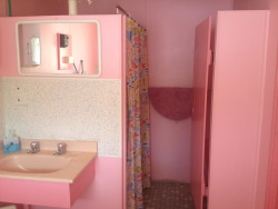 lsjournal:  pink bathroom in a 70s motel,