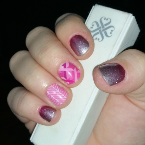 Im kind of obsessed with my latest combination. I really love pink! #Jamberry #JamberryNails #Nails 