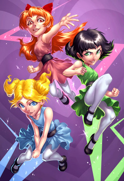 youngjusticer:  THE TINIEST TRIPLE THREAT TRIO. Sugar, Spice, and Everything Nice, by Drake Tsui.