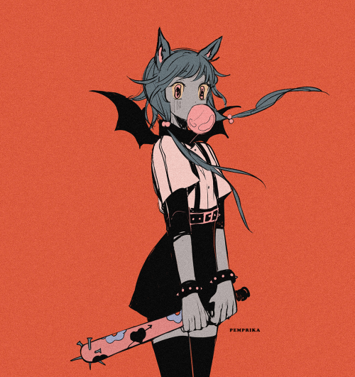 pemprika:OC! bat the baseball batter!! she’s got some kinda sweet tooth for candy