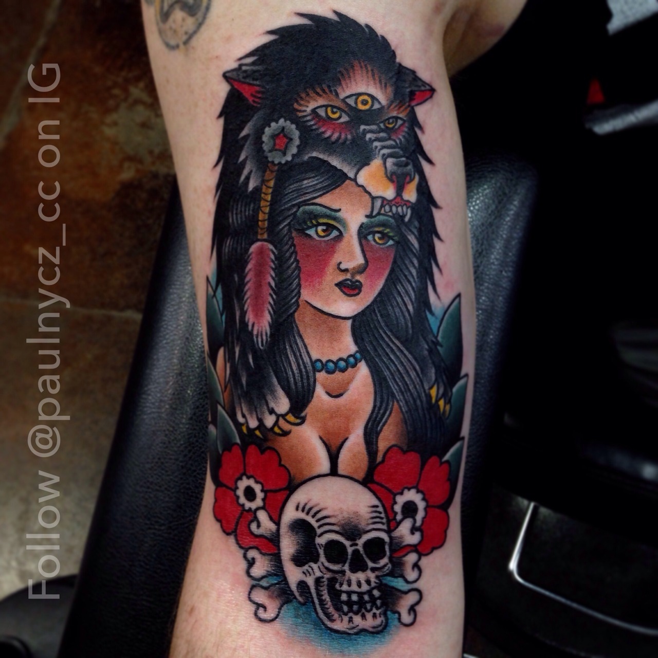 paulnycztattooer:  Wolf Maiden Tattoo by Paul Nycz  Follow on Instagram @paulnycz_cc