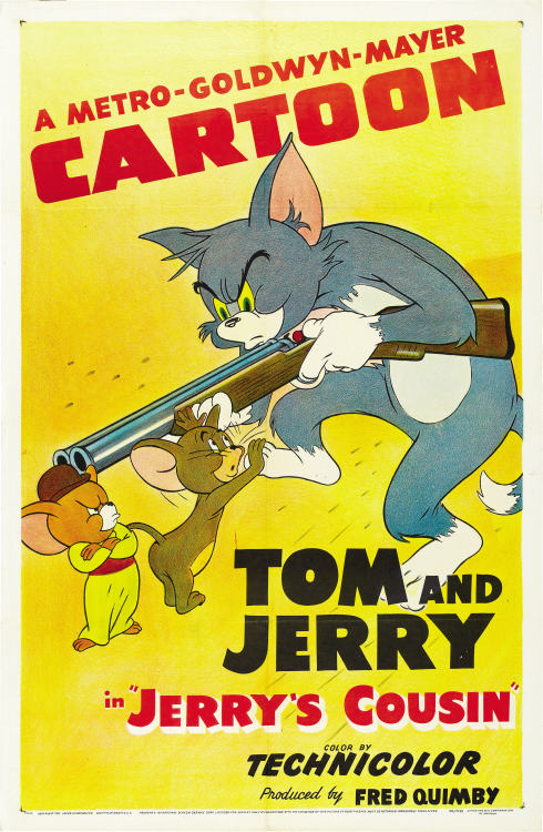 animationproclamations:Poster for Tom & Jerry in Jerry’s Cousin, 1950.