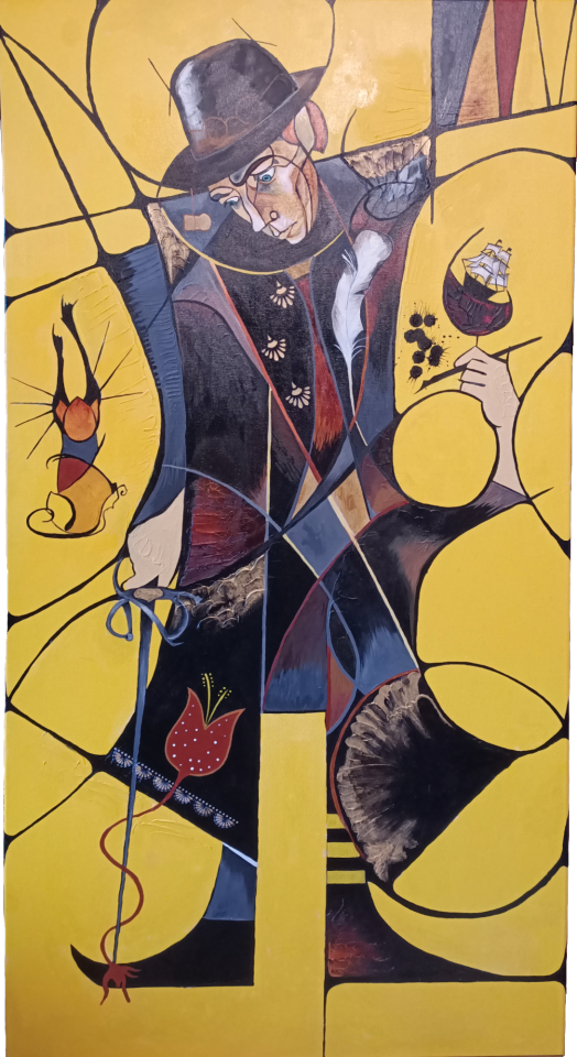 The Allegorist (A.Valliard) ~ 60 X 120cm, Oil And Acrylic On Canvas, 2022.