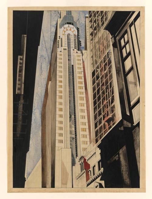 fravery: The Chrysler Building under Constructionink, watercolour and pencil on paperEarl Horter (A