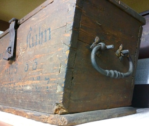 rosscountyhistoricalsociety:Wooden chest that belonged to Johannes Kuhn, 1853.