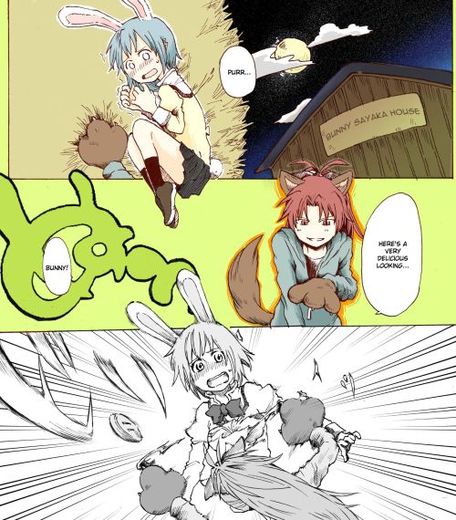 Carnivore Kyouko and Herbivore Sayaka by カタラズ Read larger size Animals can sure get out of hand, eh… Follow us for more releases~ -NHFH Scanlations