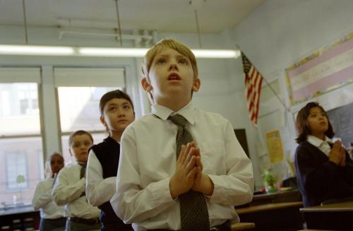 unearthedviews: Dallas. Children praying before the class.–Gueorgui Pinkhassov