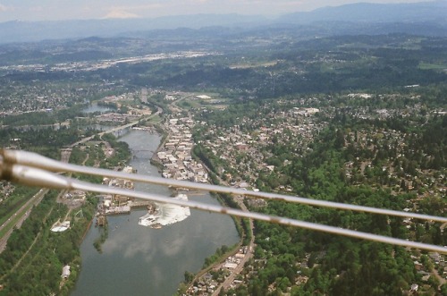 Exploring the closed Blue Heron Paper Mill by foot, bi-plane and kayak.Oregon City, OregonSummer 201