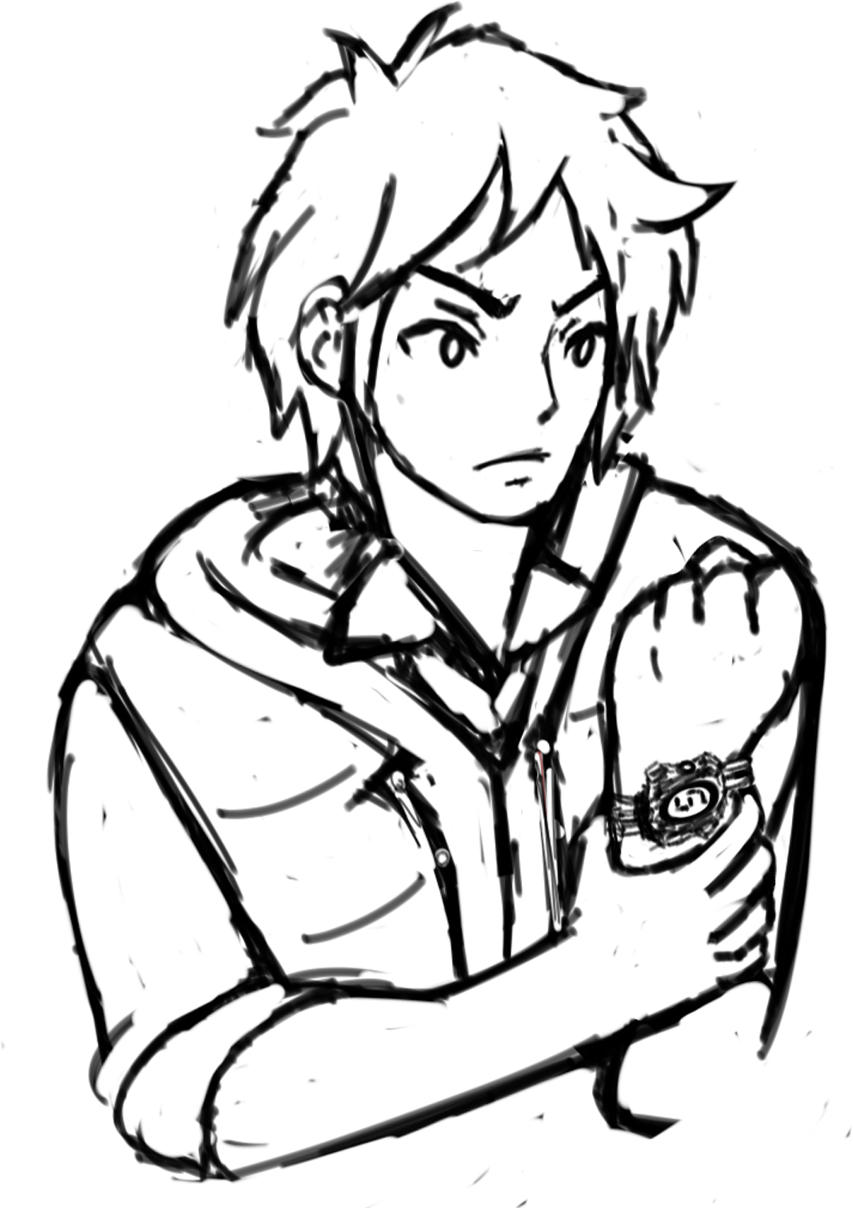 hellabaka:Finished the Junpei I sketched out the other day. This was my first time