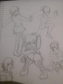 Just lil doodles of a modern AU Ruby. I always thought she would be in track and dabble in music