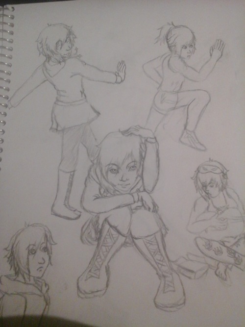 Just lil doodles of a modern AU Ruby. I always thought she would be in track and dabble in music