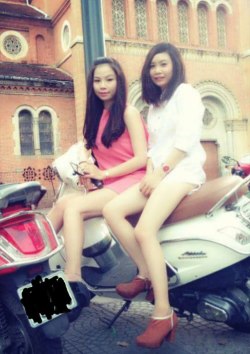 Two Very Sexy Vietnamese Scooter Chicks&Amp;Hellip; 