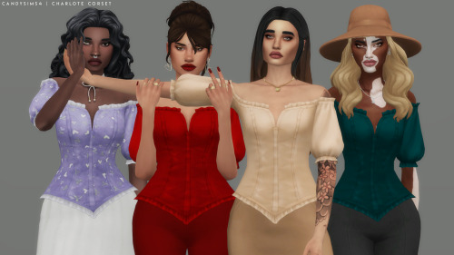 candysims4:CHARLOTE CORSET A romantic and very cute corset with a new and more complete color palett