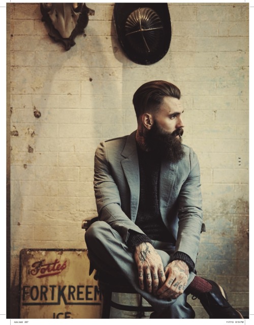 beardifulbeards:  stonehairsalon:  Ricki Hall for L’officiel MagazinePhotographer: Olgac Bozalp Hair: John Mullan for Nude Agency at Stone HairStylist: Eilidh Greig Mua: Charlotte Reid  Model: Ricki Hall @ Nevs London  beardifulRicki, you’re killing