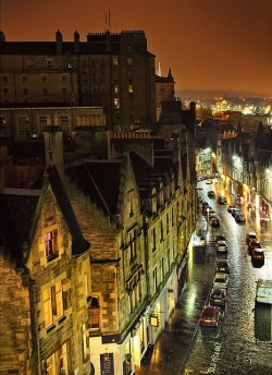 bluepueblo:  Night Lights, Edinburgh, Scotland
