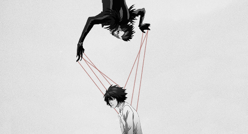 dearestsoul: L and Ryuk requested by kkiibbaa | first panel insp x