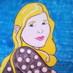Portrait of my daughter, Kaylee-Michelle, with color.   Ink on