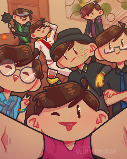 valeriapryanikova:family photo selfie~! (speedpaint) 