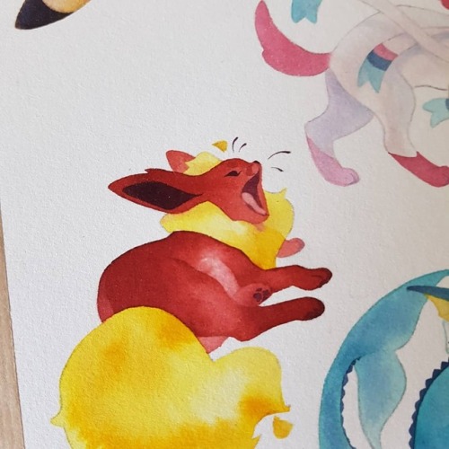 rozenn-blog:Eeveelutions ✩°｡⋆⸜(ू˙꒳​˙ )I adore those pokemons and wanted to draw them all for so long