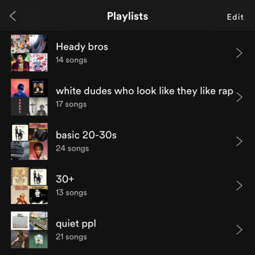 thegaybean: tastefullyoffensive: (via teejus) in case y'all wanna follow these playlists Heady bros 