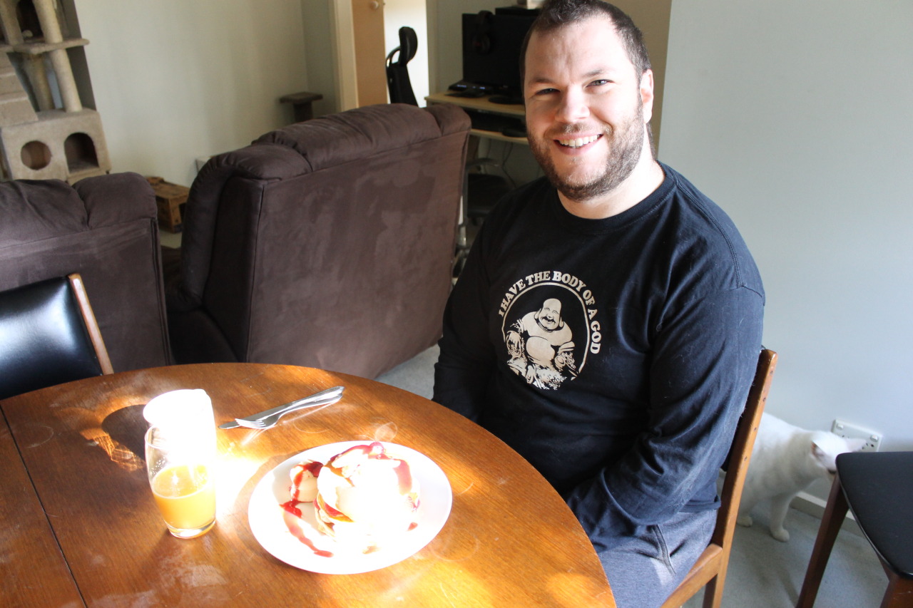 sungodprime:  Birthday pancakes 2016. White chocolate mousse, raspberry vodka sauce,