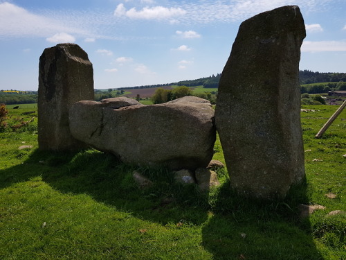 Strichen Recumbent Stone Circle, Strichen, Scotland, 29.5.18. This recumbent circle has been displac