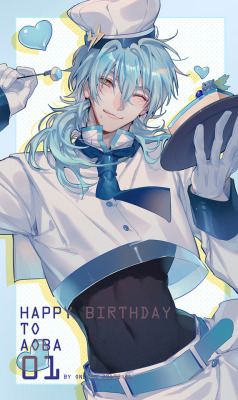 sajou-rihito:  ♧ authorized reprint for tumblr // artist:     一靖   /    happy birthday to Aoba!!2019   ✿ please do not remove source link// edit  illustration // change caption // upload to other websites! 
