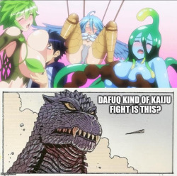 monstermusumelover:    This is what Godzilla thinks about Episode 10 of Monster Musume.