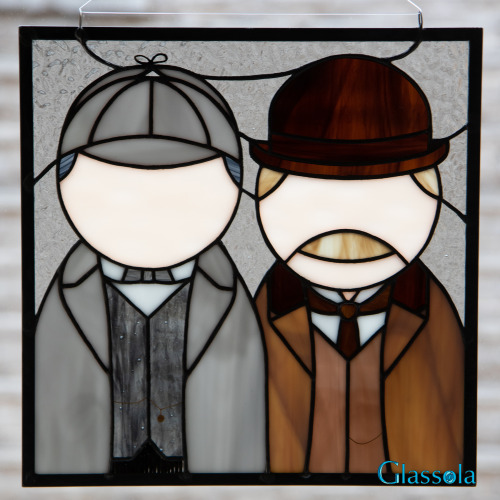 I can finally share my latest: A commissioned panel of Sherlock Holmes &amp; Doctor Watson based on 