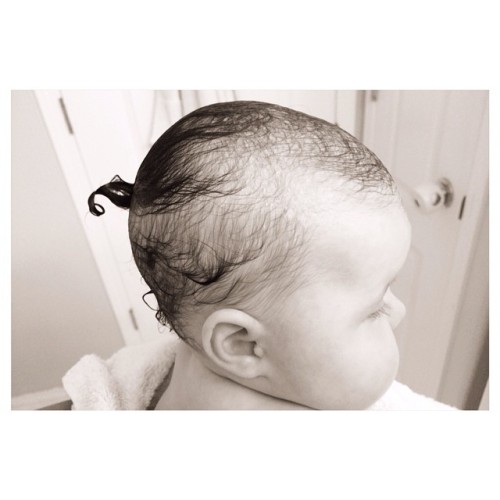 First ponytail. #piglet #cheekscheekscheeks