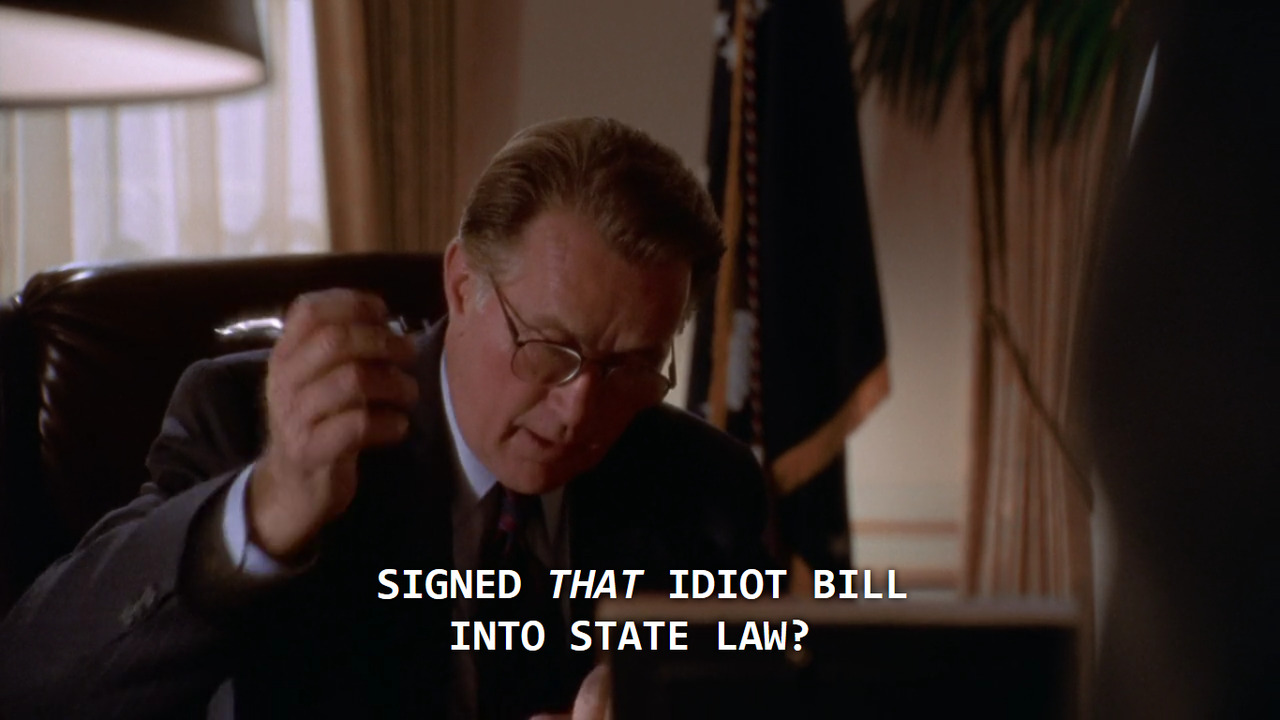 starspangledbanner27: Bartlet: What plaid flannel-wearing, cheese-eating yahoo of