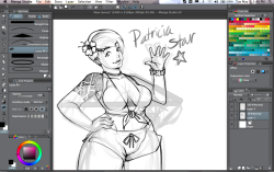 Tovio-Rogers:  Practicing With The New Tablet. Its Gender Swapped #Patrick From #Spongebob