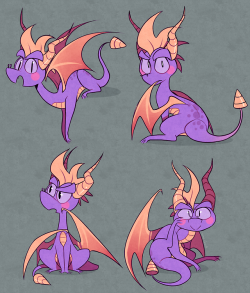sonyshock:I drew a few Spyros and experimented a little too~ 