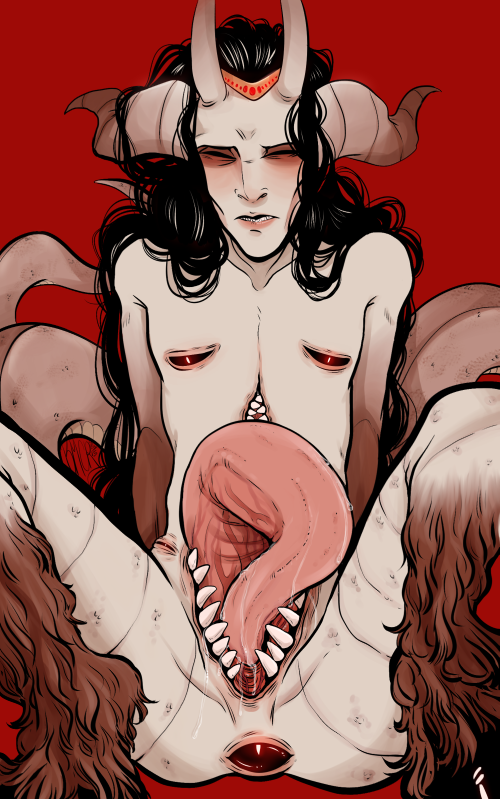 kmclaude:  Drew this since new-vogue-ravyn shared that dream about submissive Ash-chan
