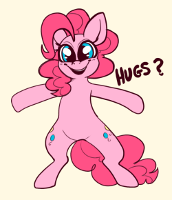 ponycide:pinkie has hugs for everyone that