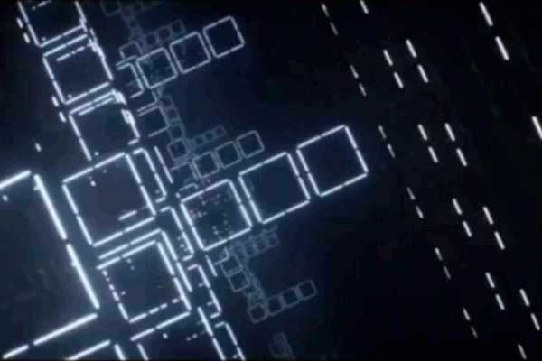 the camera swoops down through dizzying layers of a Borg cube, coming to rest on the face of the new Borg drone, who opens his one visible eye and glowers