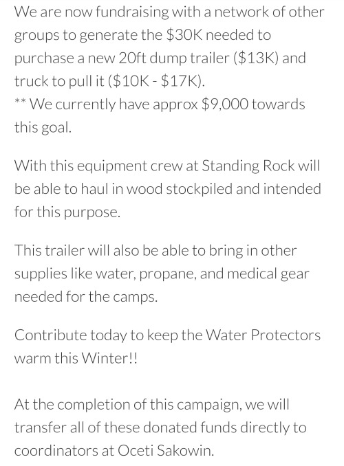 katthenazikiller: https://www.gofundme.com/srfirewood  Stand with Standing Rock. Let’s help complete this campaign! 