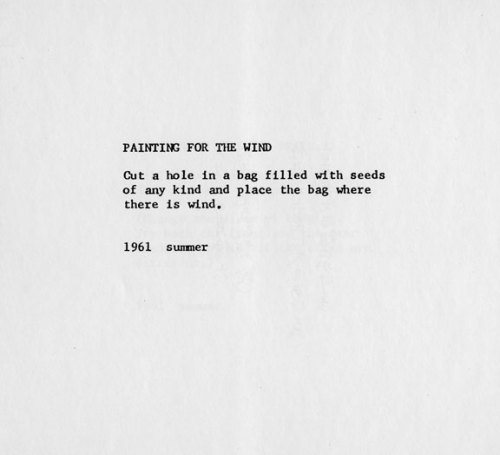 theevildead-:  Yoko Ono - Painting For The Wind, 1961