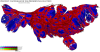 Population-Weighted Precinct Cartogram of the 2016 US Presidential Election.