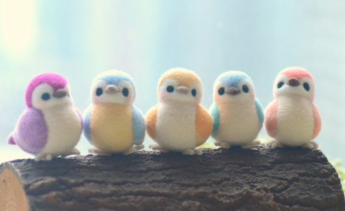 nozomicrafts:Needle felted birds from www.nozomicrafts.etsy.com